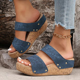 2025 Summer Platform Wedges Sandals Women Vintage Hollow Out Thick Bottom Slippers Woman Comfortable Non Slip Rome Shoes Female