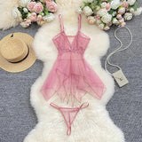 Lace Up Backless Sexy Nightgown Women's Shirt Summer Ultra Short Night Dress Pure Colour Silky Nightwear Women Sleepwear Chemise