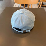 Men Women Denim Baseball Cap Stylish Solid Color Adjustable Hats for Travel Daily Wear Summer Sun Hats