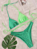 Splicing Halter Diamond Rhinestones Bikini Female Swimsuit Women Swimwear Two-Pieces Bikini Set Bather Bathing Suit Swim V6467