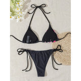 XS - L Floral Leopard Printed Halter Bikini Women Swimwear Female Swimsuit Two-Pieces Bikini Set Bather Bathing Suit Swim V6424