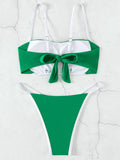 Splicing Mini Micro Thong Bikini Female Swimsuit Women Bandeau Swimwear Two-pieces Bikini Set Brazilian Bather Bathing Suit Swim