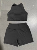 Women's Nude Yoga Sets Sports Cross Beauty Back Bra Hip-lifting Slim Fit Shorts Suits Running Fitness Workout Gym Sets