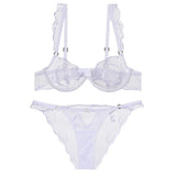 Summer French Minimizer Bra Beachwear Large Bust Pure Embroidery Lace Ultra Thin Plate Size Light Support Wirefree AU MOYISU
