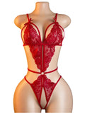 Teddy Sexy Crotchless Bodysuits Women Lingerie Bra Sets Transparent Babydolls Nightwear Erotic Set Deep V Seductive Underwear