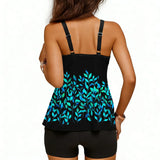 2026 Printed Tankini High Waist Strappy Swimsuit Women Two Pieces Swimwear Female Bathers Swimming Bathing Swimming Swim Suit