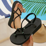 Lightweight Crystal Wedges Rome Sandals Women Plus Size 42 Thick Sole Eva Summer Sandles Woman Non Slip Platform Beach Sandles