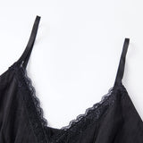 Women Lace Trim Vest Spaghetti Strap V-neck Corset Tank Tops Daily Casual Party Club Retro Elegant Camisole Shirts Summer