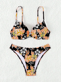 Strappy Underwire Bikinis 2025 Printed Floral Swimwear Female Sexy Swimsuit Women Bathers Bathing Swimming Swim Suit Beachwear