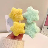 1/12pcs Plush Star Y2K Star Mini Star Hairpin Sweet Child Handmade Cute BB Pins Hairpin Headwear Hair Accessories Women Girls