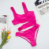 DEKA One Shoulder Swimsuit Women Swimwear Sexy Bikinis Female Biquini Hollowen Swim Suits Cut Out Bodysuit Bathingsuit Beachwear