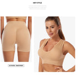 New Sports Bra Women Sexy Deep U-neck Push Up Gym Jogging Yoga Fitness Shockproof Vest Crop Tops Female Sport Bras Set for Women