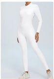 Women Sportwear Yoga Jumpsuit Zip Long Sleeve Back Open Outfit Fitness Tracksuit Tight One-piece Gym Overalls Sports Bodysuit