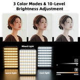 New Model 160pcs High Brightness LED 10W Mini Photography Live Fill Light 3000mAh Battery 3 Light Modes CRI95 Selfie Light 