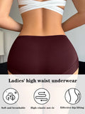 7Pcs/Set Solid Women Seamless Panties High Elastic Basic Boyshort Daily Comfort Female Underwear