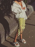 Dot Solid Minimalist Casual Skirt For Women High Waist Patchwork Zipper Irregular Hollow Out Skirts Female Fashion New OPM8