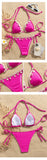 Shell Decoration Halter String Strappy Bikini Women Swimwear Female Swimsuit Two-pieces Bikini Set Ribbed Bathing Suit Swim Lady