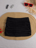 2026 Black Mesh Skirt Pants Swimsuit Sexy Swimwear Women Solid Bathers Bathing Swimming Trunks Swim Suit Female XXL
