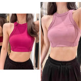 Women's Quick Drying Breathable Yoga Sports Vest I-Shaped Back Sports Bra Fitness Bra Chest Cushion Support