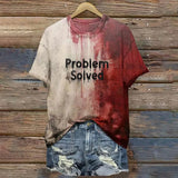Halloween Bloody Shirt For Women Funny O Neck Short Sleeve Halloween Blood Clothes Gift Blood Short Sleeve Sports Shirts