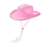 Women Men Cowboy Hat Classic Roll Up Brim Fedora Cowgirl Hat Western Retro Sun Cap Stage Performance Hat