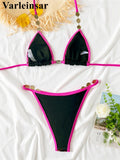 S - XL New Sequins Rhinestones Halter Bikini Female Swimsuit Women Swimwear Two-Pieces Bikini Set Bather Bathing Suit Swim V8359