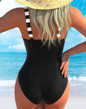 Sexy Polka Dot Print Patchwork Swimwear Women V Neck Slim Fit Tummy Control One Piece Swimsuit Beach Bathing Suits Oversize 2026