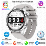 BOXUXING 2026 New GPS NFC Smart Watch 5 Pro Men 360*360 AMOLED Screen Heart rate Bluetooth Call IP68 Waterproof Man Smartwatch