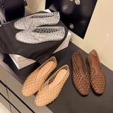 Women Crystal Jelly Shoes Girls Fashion Summer Flats Sandals V-mouth Slip-on Style Soft Sole Girls Daily Walking Driving Flats