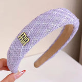 Purple Series Sponge Headband for Woman Elegant Temperament Wide Brim Hair Band Fashion Girl Makeup Headband Hair Accessories