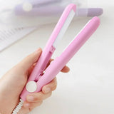 Cute Mini Travel Hair Straightener EU/US Portable Hair Styling Iron Bangs Styling Hair Iron Set Curl Ends Hair Clip Hair Beauty
