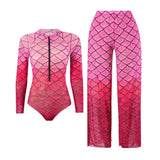 2025 New Sexy Print One Piece Swimsuit Women Swimwear Monokini Long Sleeve Bathing Suit Female Bodysuit Surfing Swim Wear Beach