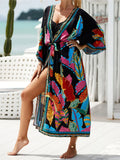 13 Colors Printed With Belt Crochet Knitted Tunic Beach Cover Up Cover-ups Beach Dress Beach Wear Beachwear Female Women K7201