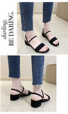 Women Sandals Chunky Heels Slides Summer 2026 Elegant Shoes Women Slipper Big Size 34-42 Fashion Summer Sandal Women