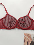 Women's Sexy Embroidered Lace Underwear With Steel Rims Push Up Breathable And Comfortable Close Fitting Underwear Set YS2864
