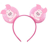 Kawaii Disney Mickey Mouse Ears Headbands For Girls Marie Cat Hairbands Headwear Adults Women Sequined 5" Bows Hair Accessories