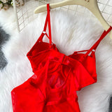 MOYISU Sexy Western Style Bodysuit for Women Sheer Net Halter Push Up Pads Summer Lingerie Figure Control See Through Hot Sale