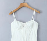 Foridol Lace Up Mini Summer Dress Sundress Women Spaghetti Strap Sexy Short White Beach Vestidos Fishbone Party Club Dress 2025