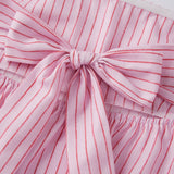 Women's Summer Strapless Vest Stylish Striped Sleeveless Open Back Tube Tops for Party Date Night Wear