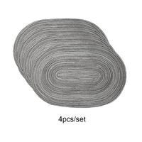 4PCS Oval Cotton Braided Non-Slip Table Mats Washable Coasters