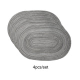 4PCS Oval Cotton Braided Non-Slip Table Mats Washable Coasters