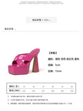 Summer New Style Fashion Waterproof Platform Super High Heel Women's Slippers Outdoor Party Open Toe Sandals High 15cm Size 37