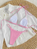 Sexy Women's Swimsuit Micro Bikinis Set Female Summer Beach Halter Neck Swimwear Mini Thong Bathing Suit for Woman Wear