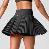 Summer Women Tennis Pleated Skirt With Inner Lining High Waist Double Layer Design Sport Sexy Fitness Yoga Skirts With Pockets