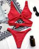 Sexy Adjustable Rings Cross Bandage Bikini Female Swimsuit Women Swimwear Two-pieces Bikini set Bather Bathing Suit Swim Lady