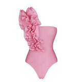 One Piece Swimsuit With Cover Up Hollow Sexy Swimwear Women Off Shoulder Swim Suits Patchwork Bathsuit Belt Bodysuit Beachwear
