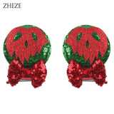 Christmas 2.8"Mouse Ears Hair Clips For Children Sequins Bow Hairpins Girls Festival Party DIY Hair Accessories