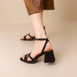 2025 Hot Sale Women's Shoes Open Toe Women's Sandals Fashion Leopard Print Office and Career New Plus Size Heeled Sandalszapatos