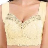 Shockproof Push-up Wireless Yoga Daily Bra Women Bra Wide Shoulder Strap Hollow Out Lace Seamless Thin Anti-exposure Comfort
