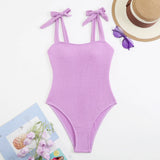 2026 Strappy Swimsuit One Piece Solid Vintage Swimwear Women Bathing Swimming Swim Suit Female Padded Summer Beachwear